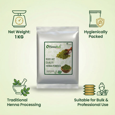 Natural Body art Quality Henna Leaves Powder/Mehandi for hand (Triple Filter) 1KG