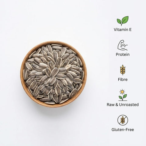 Hennahub Premium Sunflower Seeds 100g | Raw & Unroasted | Vitamin E, Protein & Fibre-Rich Superfood | Healthy Snacking, Baking, Salads & Breakfast Toppings | Gluten-Free Edible Seeds