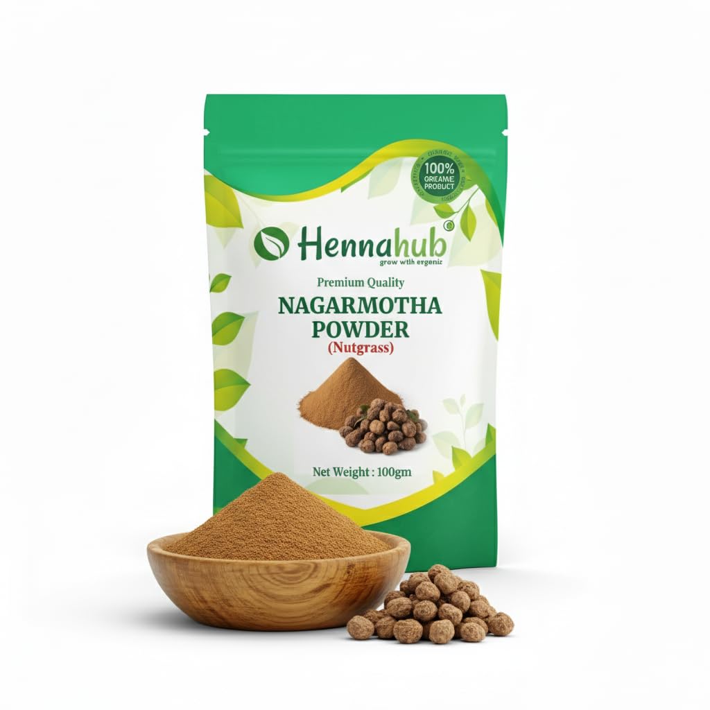 Hennahub Nagarmotha Powder (Food Grade) 100gm Pack | 100% Natural Cyperus scariosus Root Powder | Traditional Herbal Ingredient for Teas & Blends