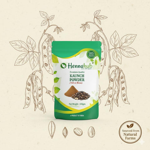 Hennahub Kaunch Powder (Food Grade) 100gm Pack | Pure Mucuna pruriens Seed Powder | Natural Botanical Ingredient for Warm Drinks, Smoothies & Herbal Mixes