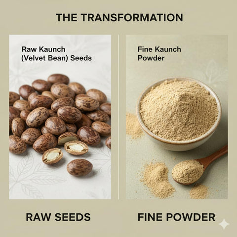 Hennahub Kaunch Powder (Food Grade) 100gm Pack | Pure Mucuna pruriens Seed Powder | Natural Botanical Ingredient for Warm Drinks, Smoothies & Herbal Mixes