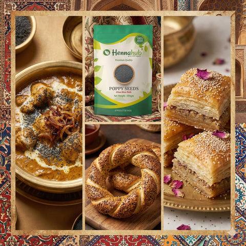 Hennahub Poppy Seeds (Khus Khus) 100gm | Premium White Poppy / Posta Dana / Khas Khas | Food Grade Seeds for Baking, Indian Gravies, Sweets, Thickening & Traditional Cooking