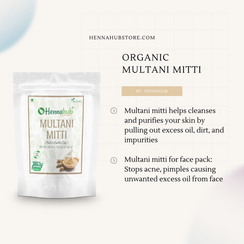 Organic Multani Mitti (Fuller's Earth) for Face Pack 200gm - hennahubstore