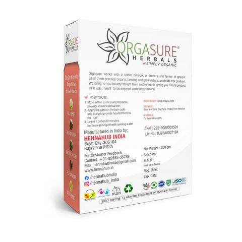 Organic Hibiscus Powder for Hair Care 200gm - hennahubstore