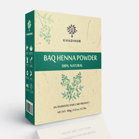 Pure BAQ Henna Powder for Hair color 100gm ( Triple Refine) - hennahubstore