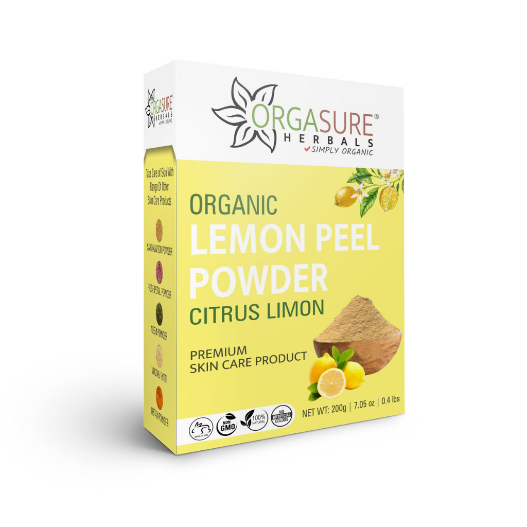 Natural Lemon Peel Powder 200gm for Face and Skin care - hennahubstore