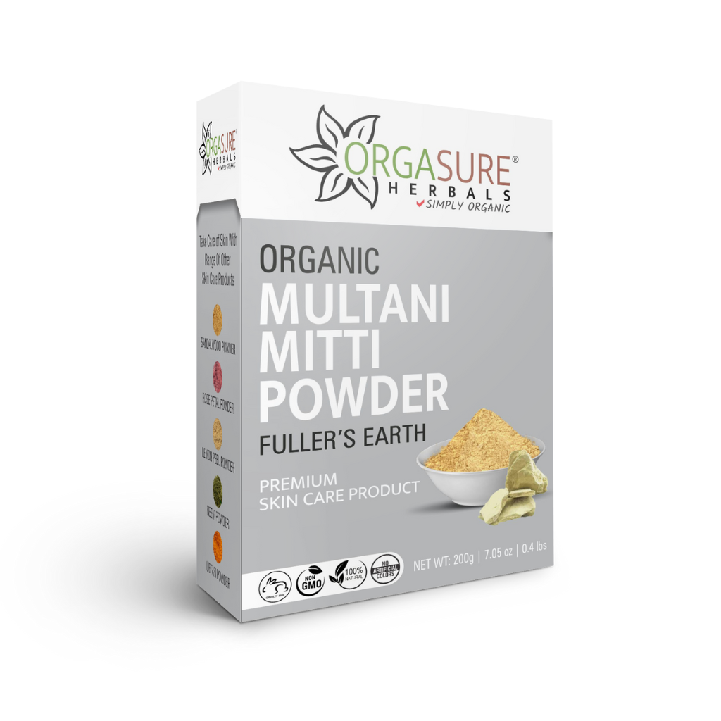 Natural Multani Mitti powder (Fuller's Earth) 200gm for Face and Skin care - hennahubstore