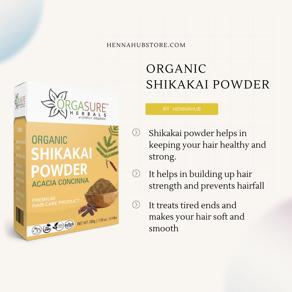 Organic Shikakai Powder for Hair care, 200gm - hennahubstore